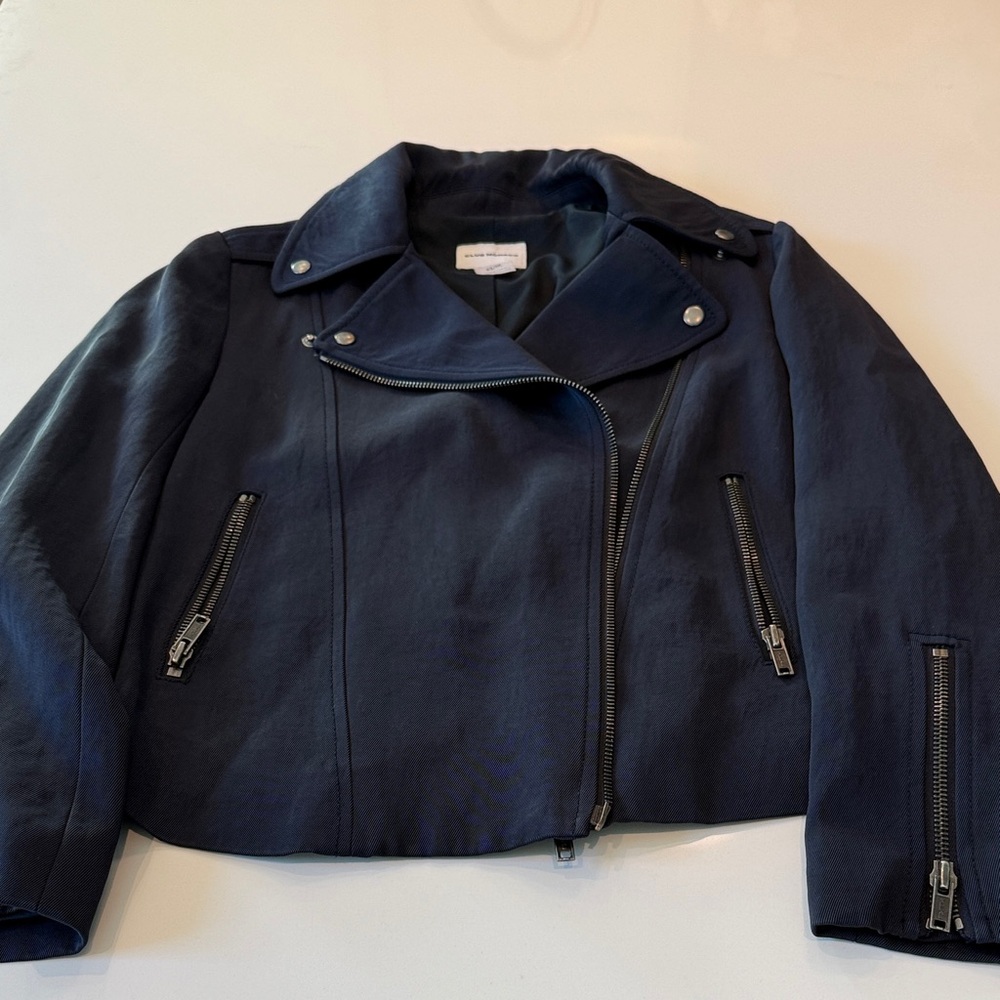 Club Monaco Dark Blue Leather Jacket